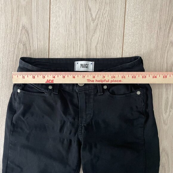 Paige Denim Verdugo Crop Jeans Womens Size 24 Black Stretch Classic Boho College - Picture 4 of 10